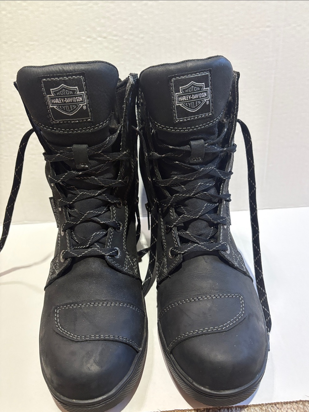 Harley-Davidson Black Men's Lace-Up Steinman Motorcycle Riding Boots.